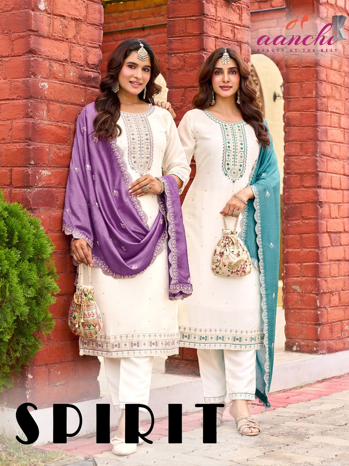 Spirit Aanchi Vichitra Silk Readymade Pant Style Suits Wholesale Price