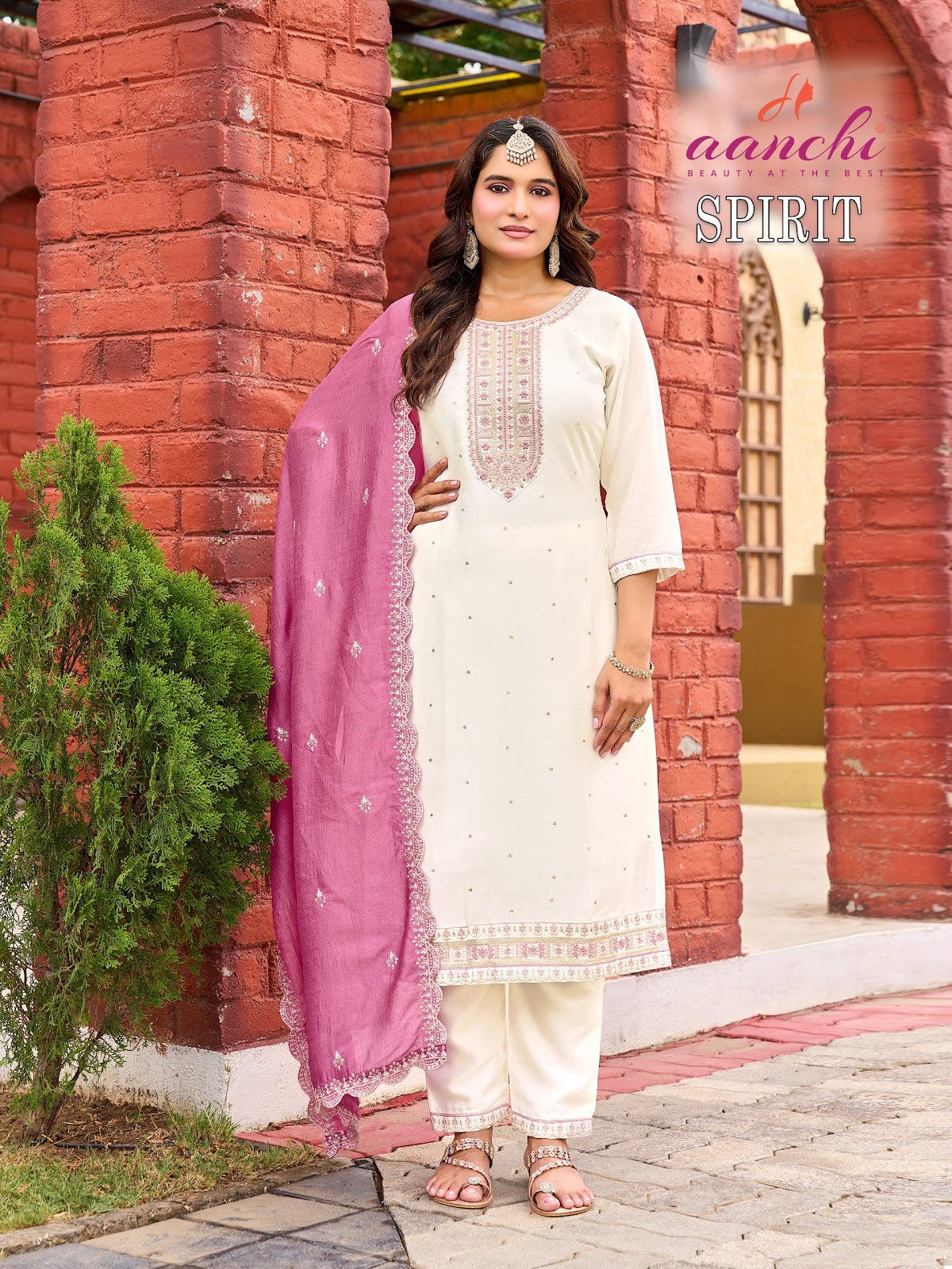 Spirit Aanchi Vichitra Silk Readymade Pant Style Suits Wholesale Price