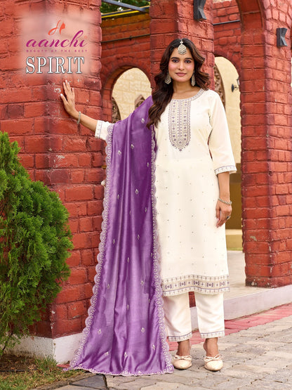Spirit Aanchi Vichitra Silk Readymade Pant Style Suits Wholesale Price