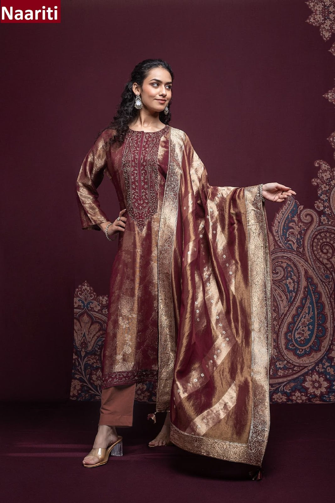 Spraha 2910 Naariti Tissue Silk Pant Style Suits Wholesale Rate