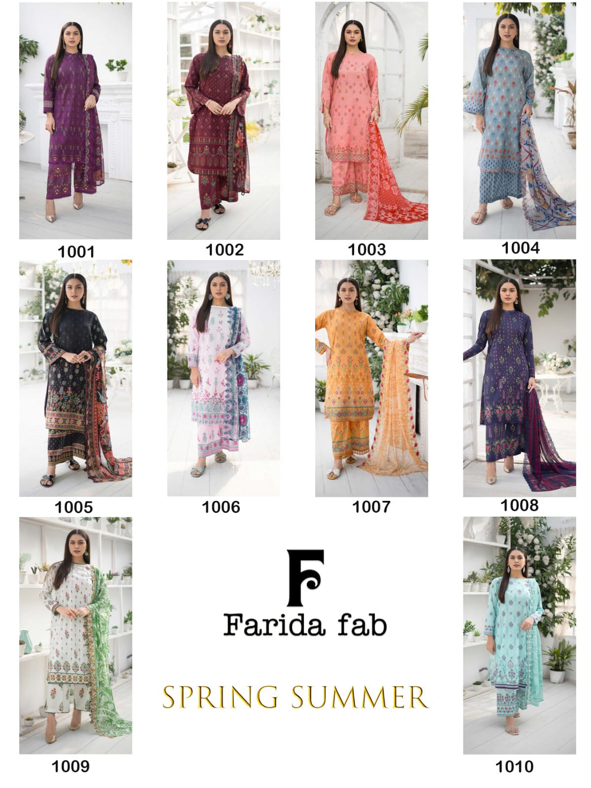 Spring Summer Farida Fab Cotton Plazzo Style Suits Wholesale Price