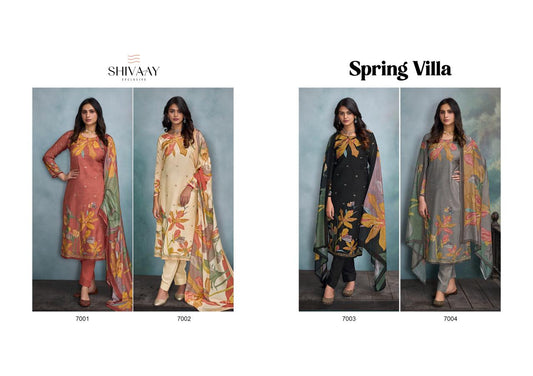 Spring Villa Shivaay Viscose Muslin Pant Style Suits Wholesale