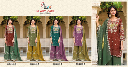 Sr 2059 Shree Fabs Pakistani Readymade Suits Wholesaler Gujarat