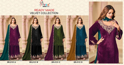 Sr 2131 Shree Fabs Readymade Velvet Suits Wholesale