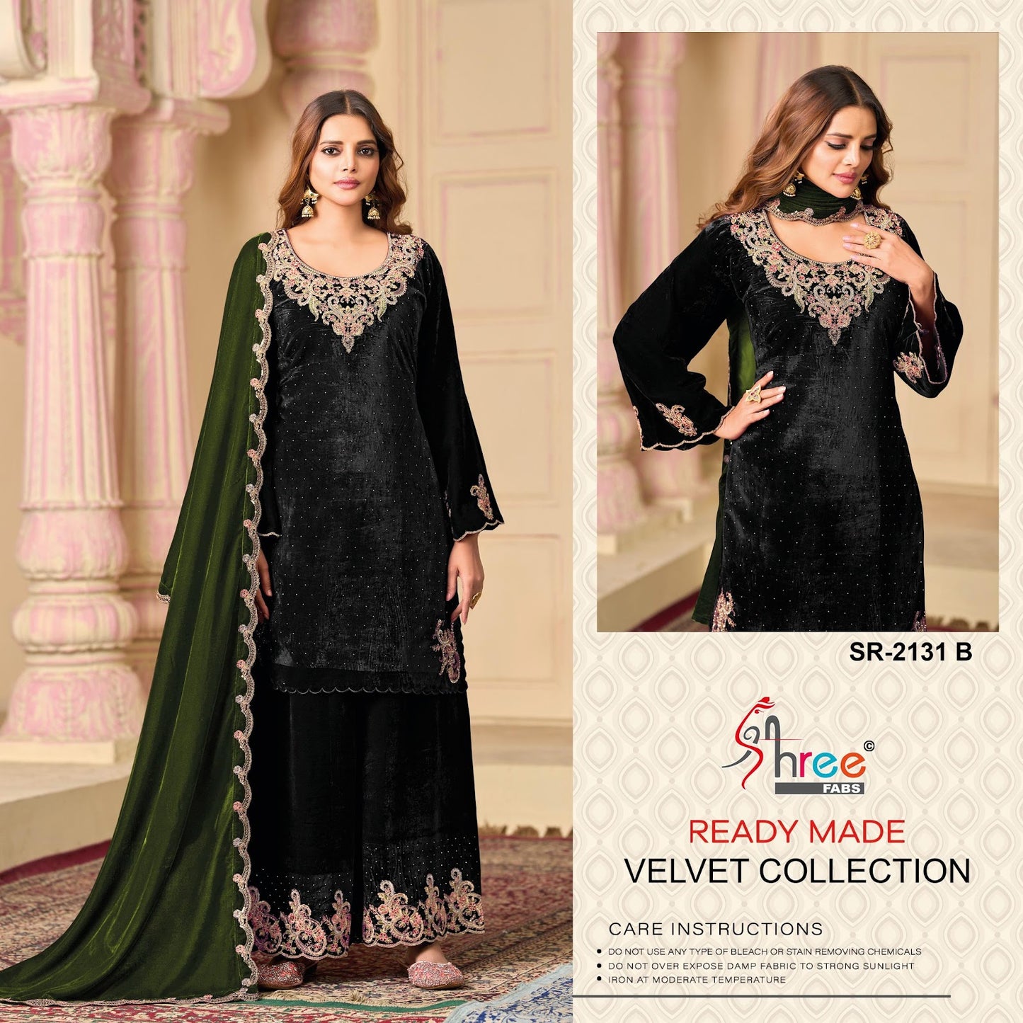 Sr 2131 Shree Fabs Readymade Velvet Suits Wholesale