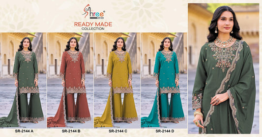 Sr 2144 Shree Fabs Chinon Pakistani Readymade Suits Wholesale Price