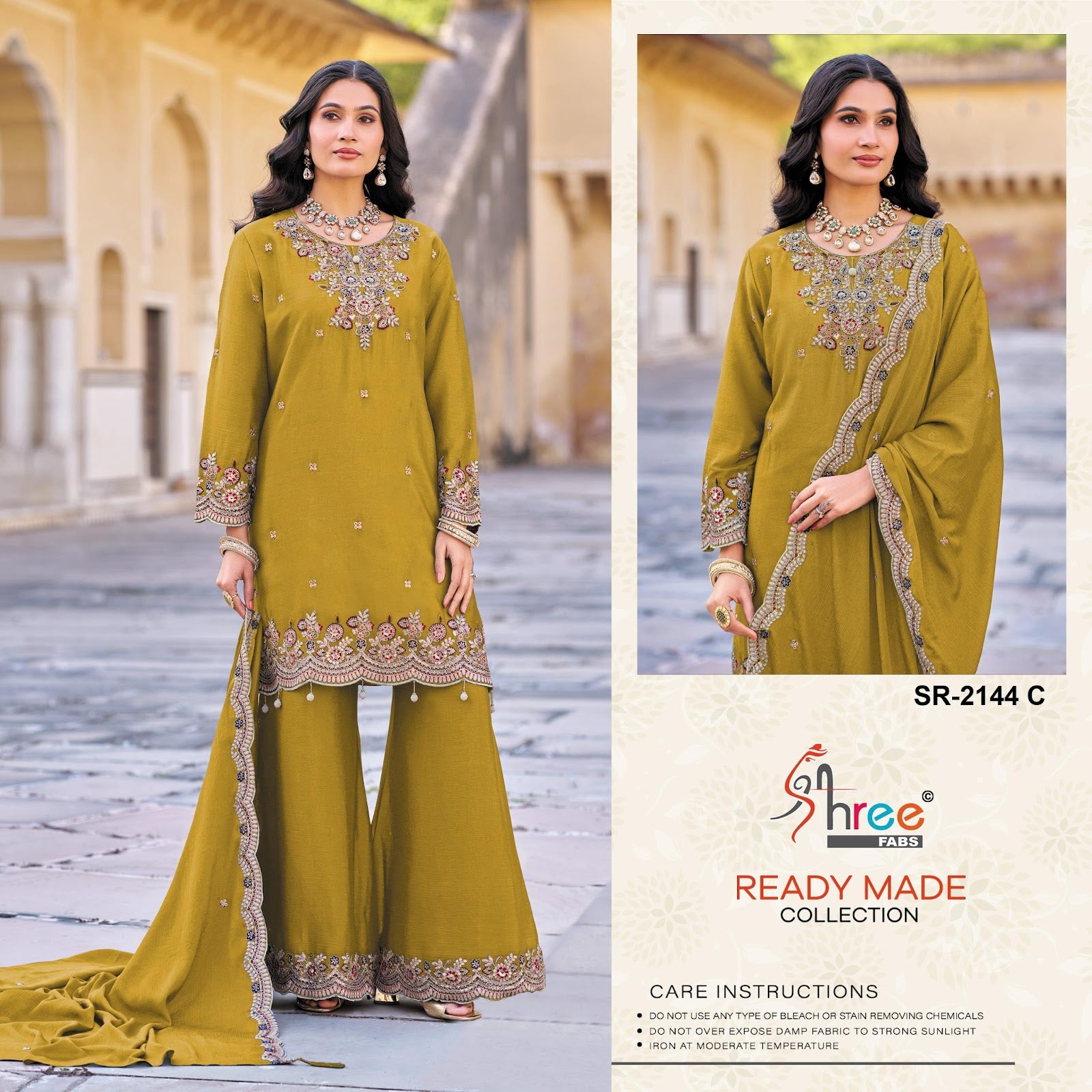 Sr 2144 Shree Fabs Chinon Pakistani Readymade Suits Wholesale Price