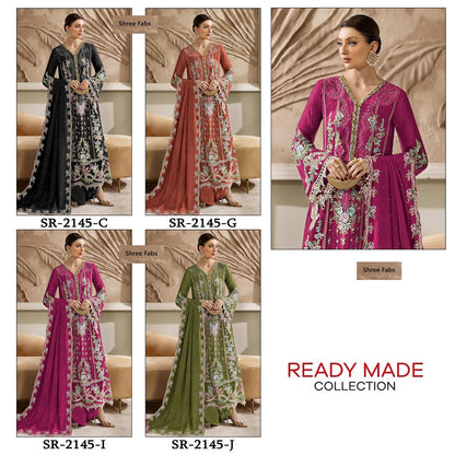 Sr 2145 Cgij Shree Fabs Chiffon Pakistani Readymade Suits Exporter