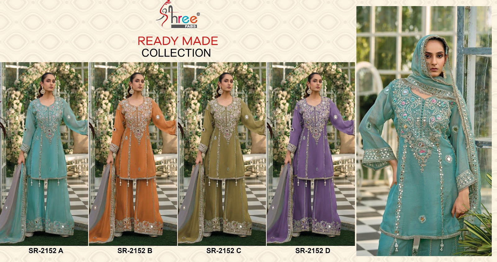 Sr 2152 Shree Fabs Chiffon Pakistani Readymade Suits Wholesale Rate