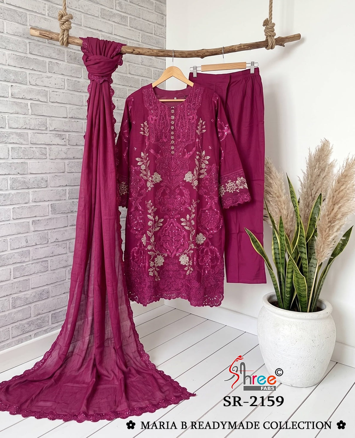 Sr 2159 Maria B Shree Fabs Chiffon Pakistani Readymade Suits Wholesaler Ahmedabad