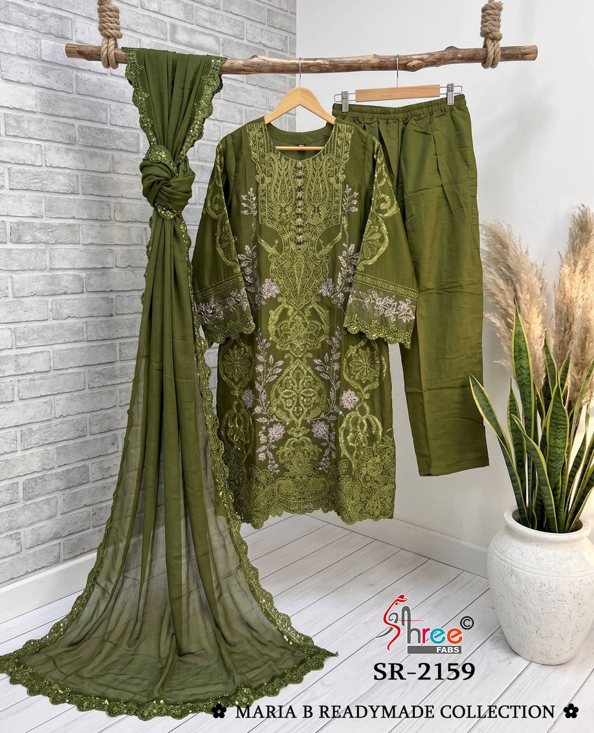 Sr 2159 Maria B Shree Fabs Chiffon Pakistani Readymade Suits Wholesaler Ahmedabad