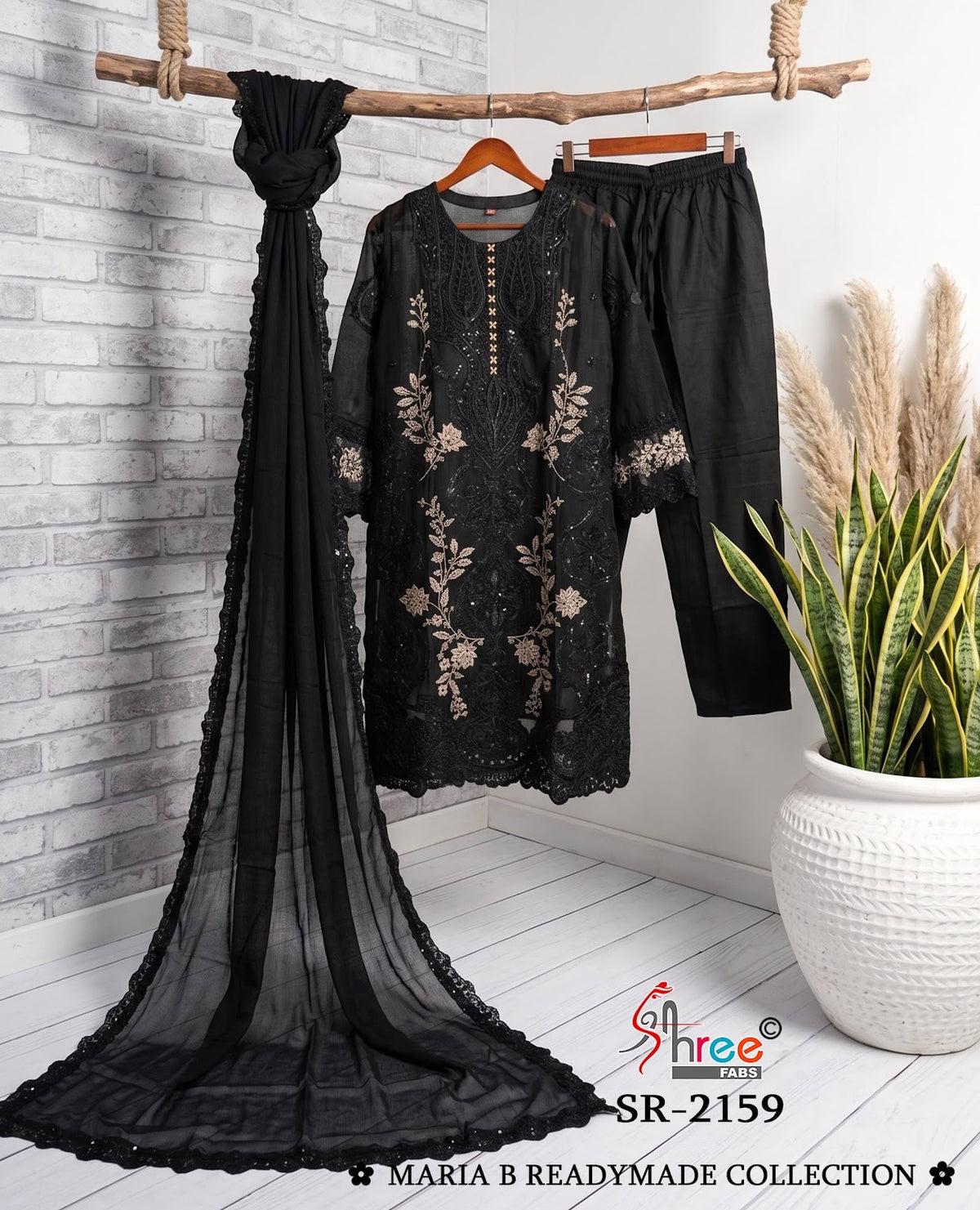 Sr 2159 Maria B Shree Fabs Chiffon Pakistani Readymade Suits Wholesaler Ahmedabad