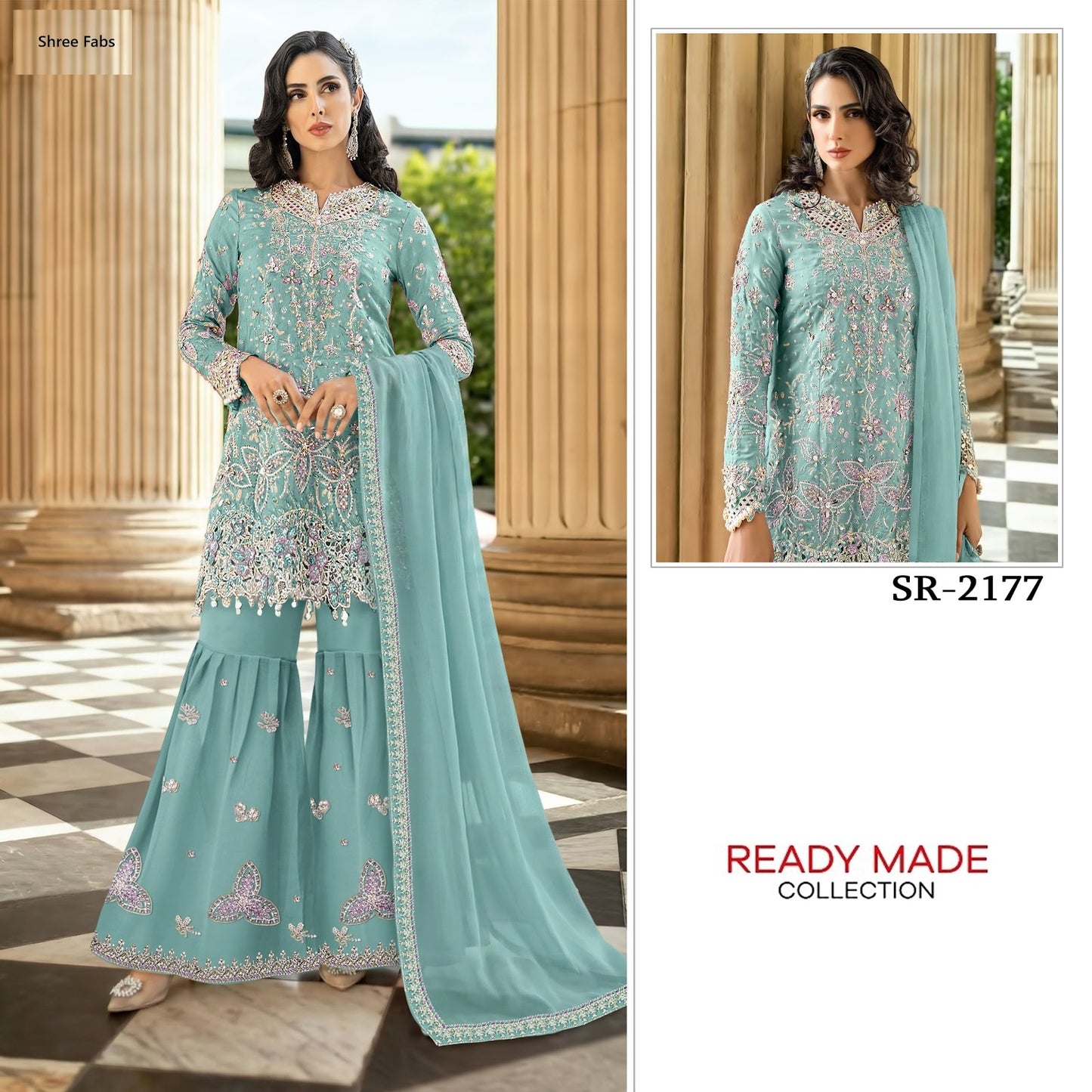Sr 2177 Shree Fabs Georgette Pakistani Readymade Suits Manufacturer
