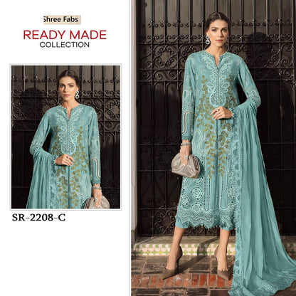 Sr 2208 Shree Fabs Chiffon Pakistani Readymade Suits Exporter Gujarat
