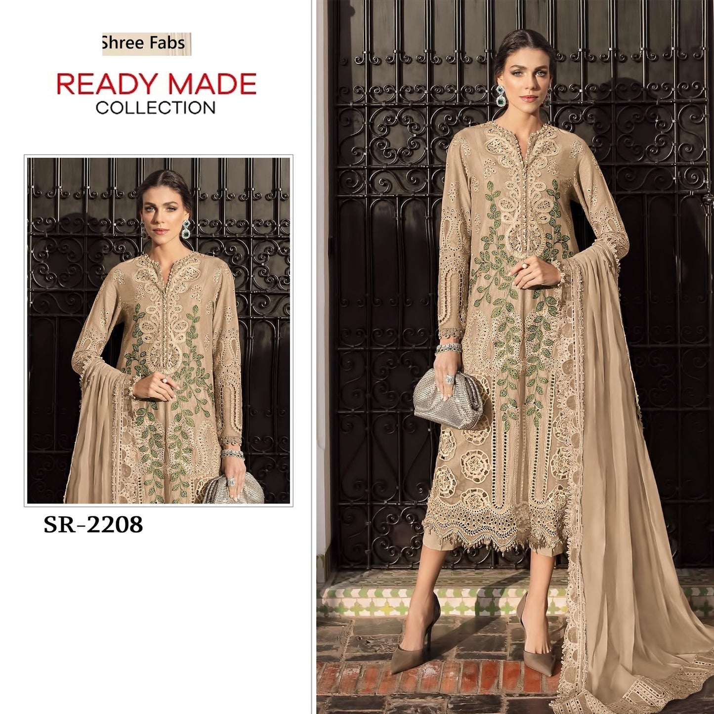 Sr 2208 Shree Fabs Chiffon Pakistani Readymade Suits Exporter Gujarat