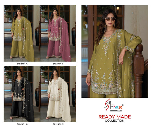 Sr 2451 Shree Fabs Chiffon Pakistani Readymade Suits Exporter
