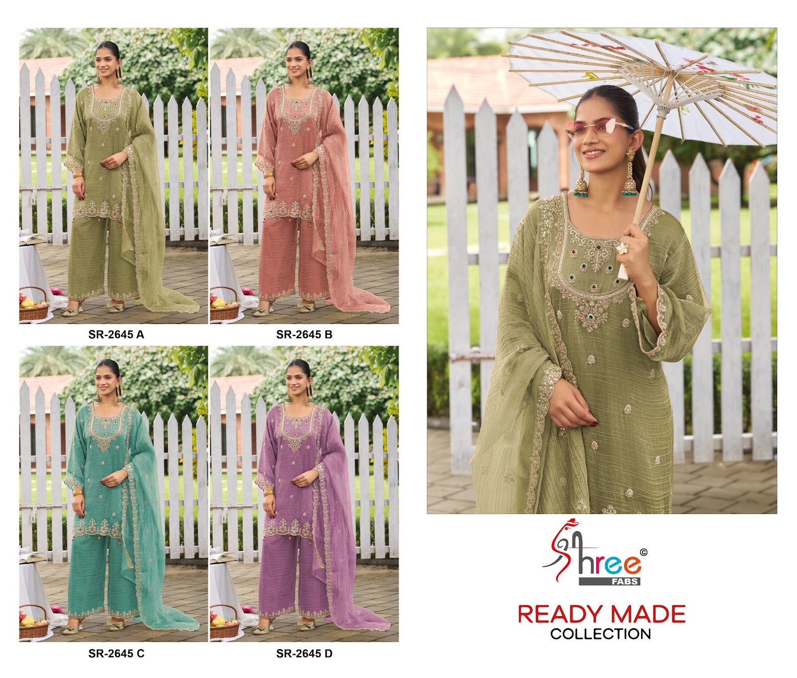 Sr 2645 Shree Fabs Viscose Pakistani Readymade Suits Supplier India