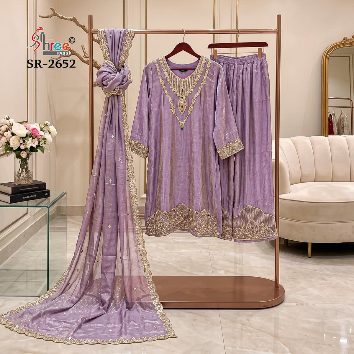 Sr 2652 Shree Fabs Tissue Pakistani Readymade Suits Supplier