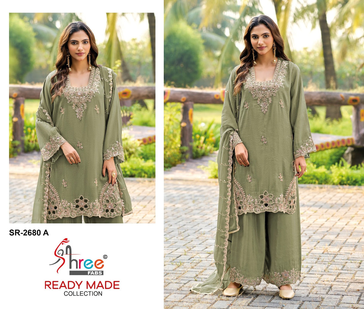 Sr 2680 Shree Fabs Tissue Simmer Pakistani Readymade Suits Exporter India