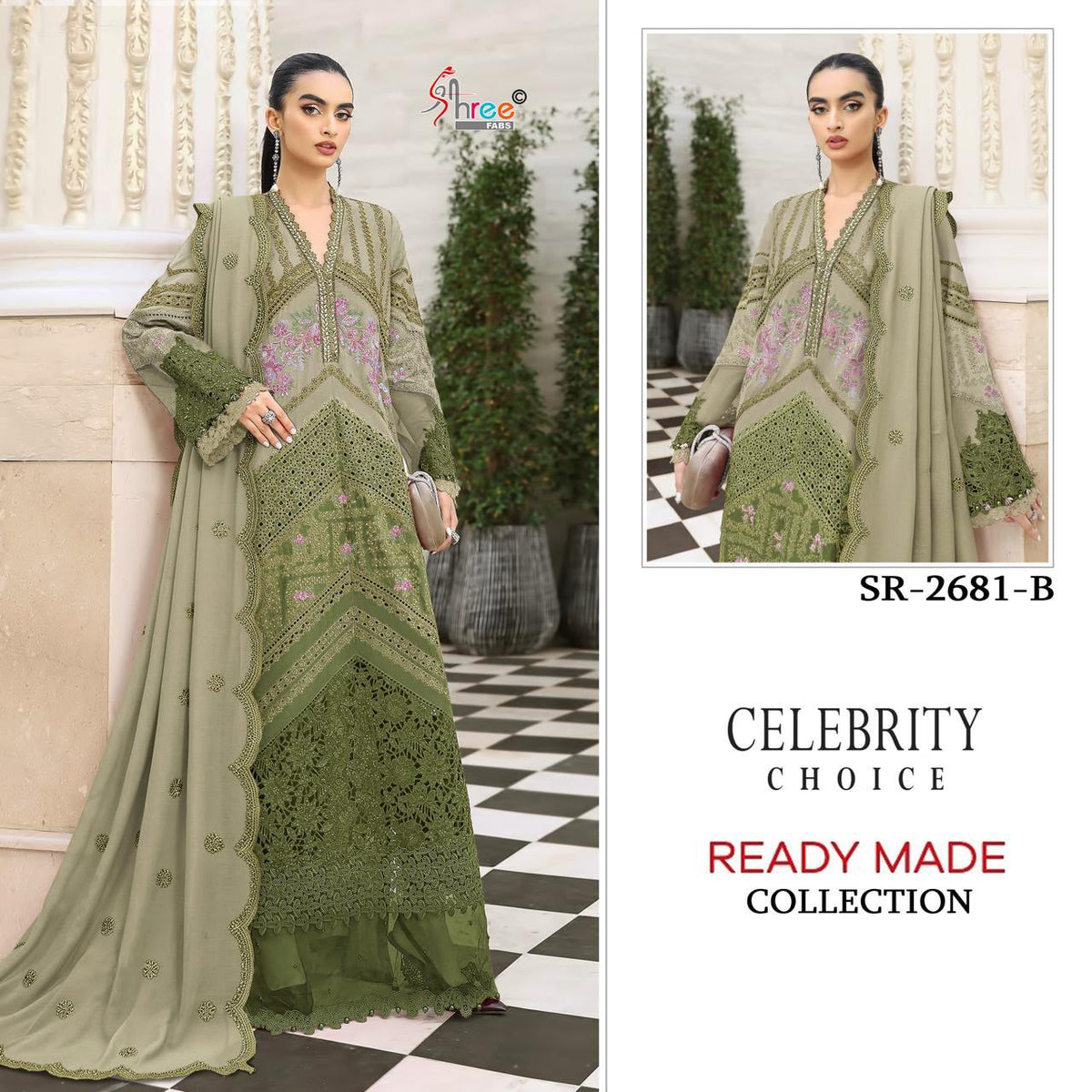 Sr 2681 Shree Fabs Crystal Pakistani Readymade Suits Manufacturer