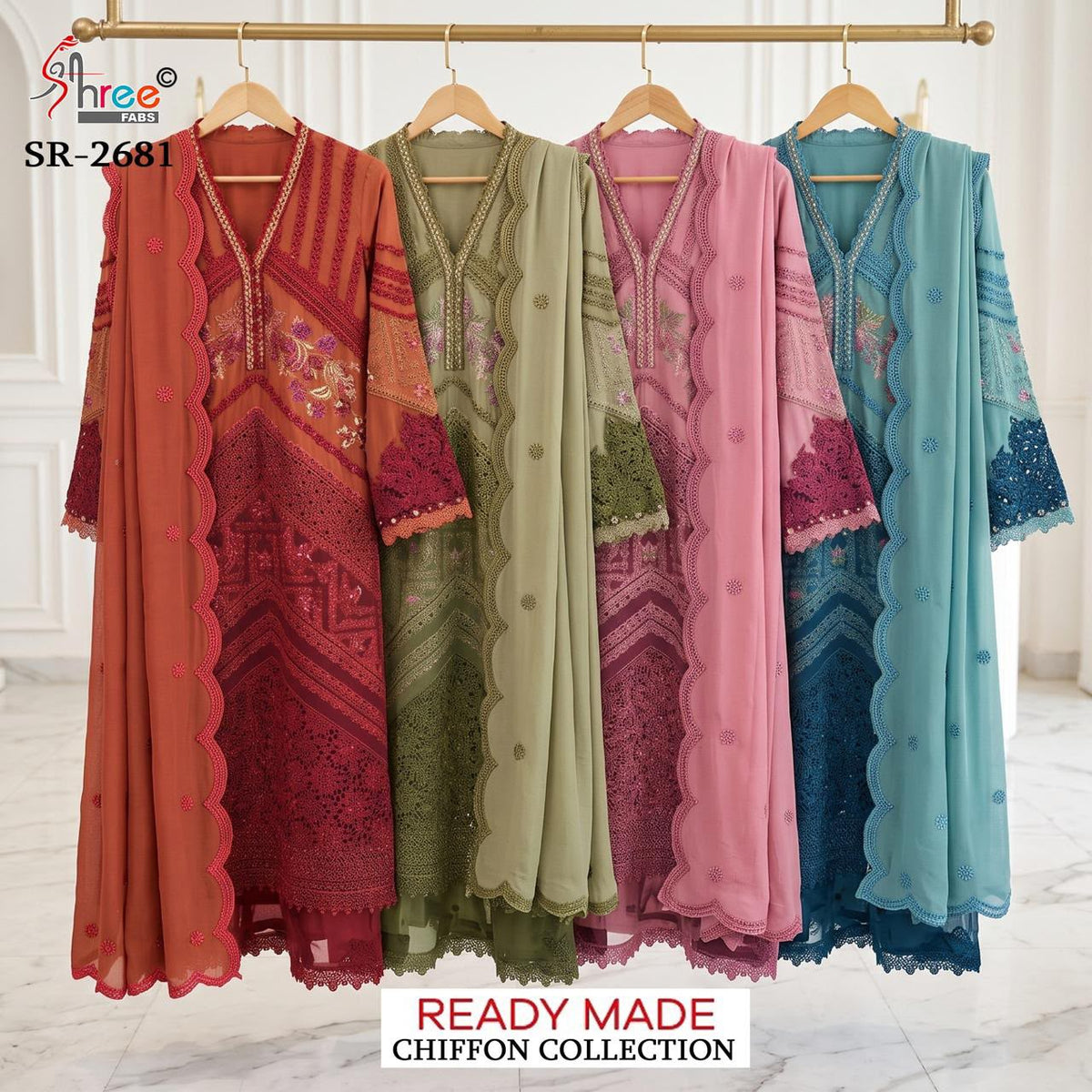 Sr 2681 Shree Fabs Crystal Pakistani Readymade Suits Manufacturer