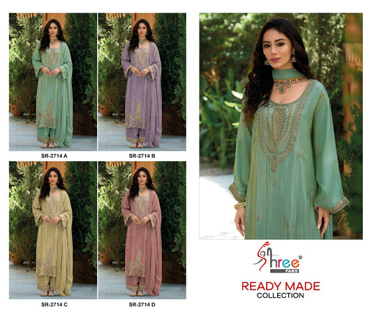 Sr 2714 Shree Fabs Tissue Pakistani Readymade Suits Manufacturer India