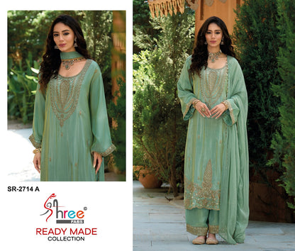 Sr 2714 Shree Fabs Tissue Pakistani Readymade Suits Manufacturer India