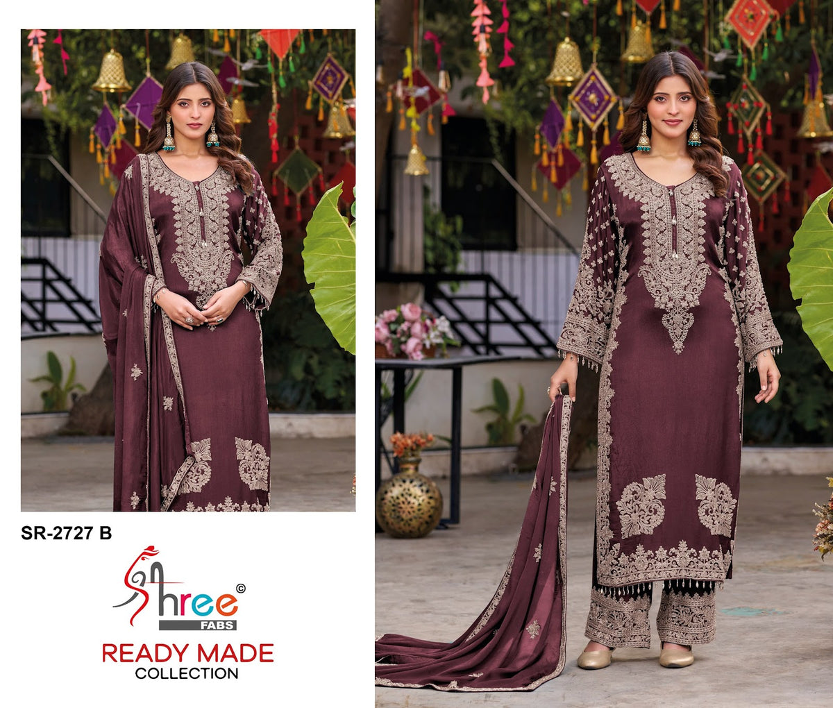 Sr 2727 Shree Fabs Tissue Pakistani Readymade Suits Manufacturer