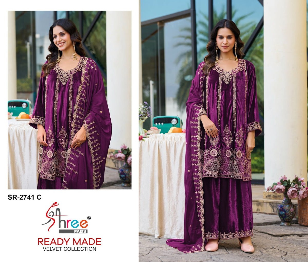 Sr 2741 Shree Fabs Premium Readymade Velvet Suits Manufacturer Gujarat