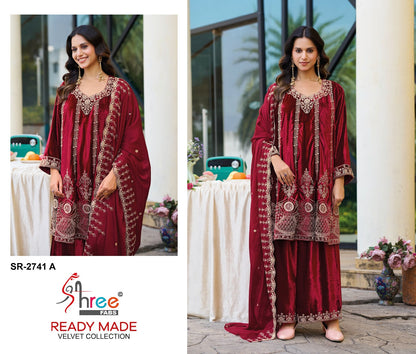 Sr 2741 Shree Fabs Premium Readymade Velvet Suits Manufacturer Gujarat