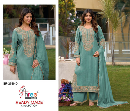 Sr 2750 Shree Fabs Viscose Tissue Pakistani Readymade Suits Exporter