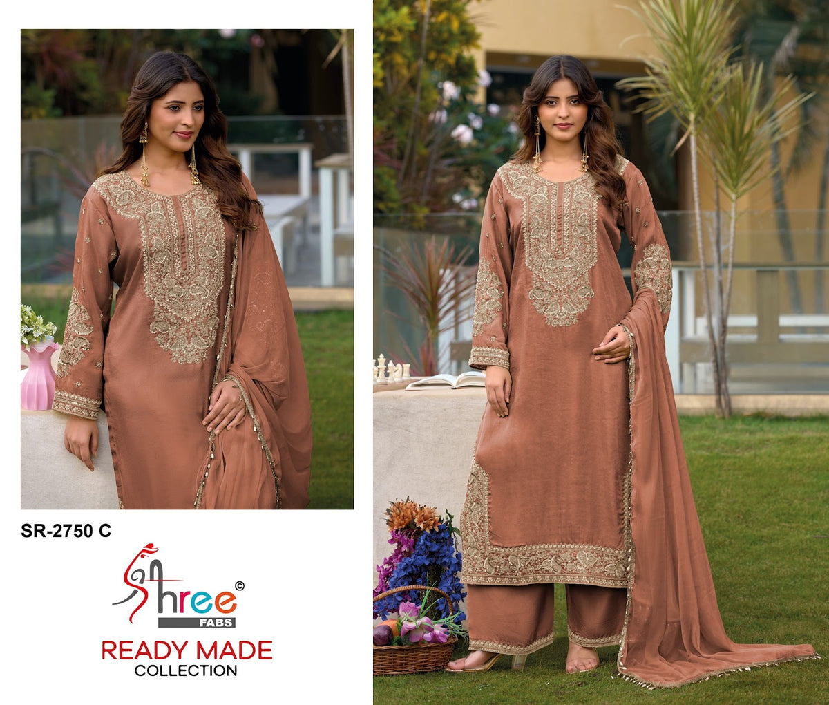 Sr 2750 Shree Fabs Viscose Tissue Pakistani Readymade Suits Exporter