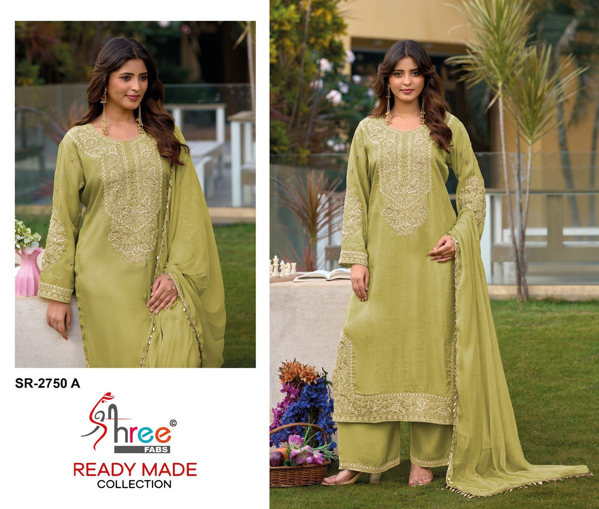 Sr 2750 Shree Fabs Viscose Tissue Pakistani Readymade Suits Exporter