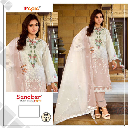 Sr 3059 Sanober Fepic Organza Pakistani Salwar Suits Supplier