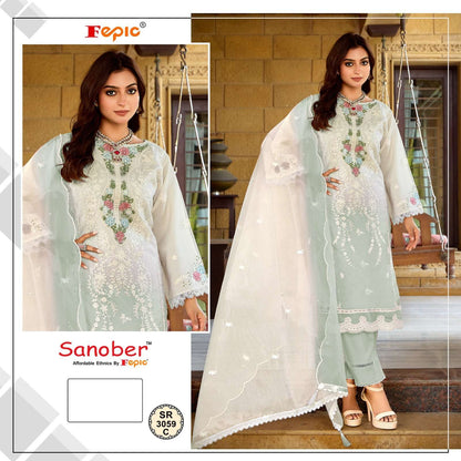 Sr 3059 Sanober Fepic Organza Pakistani Salwar Suits Supplier