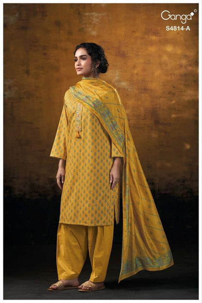 Sravanthi S4814 Ganga Cotton Plazzo Style Suits Wholesale
