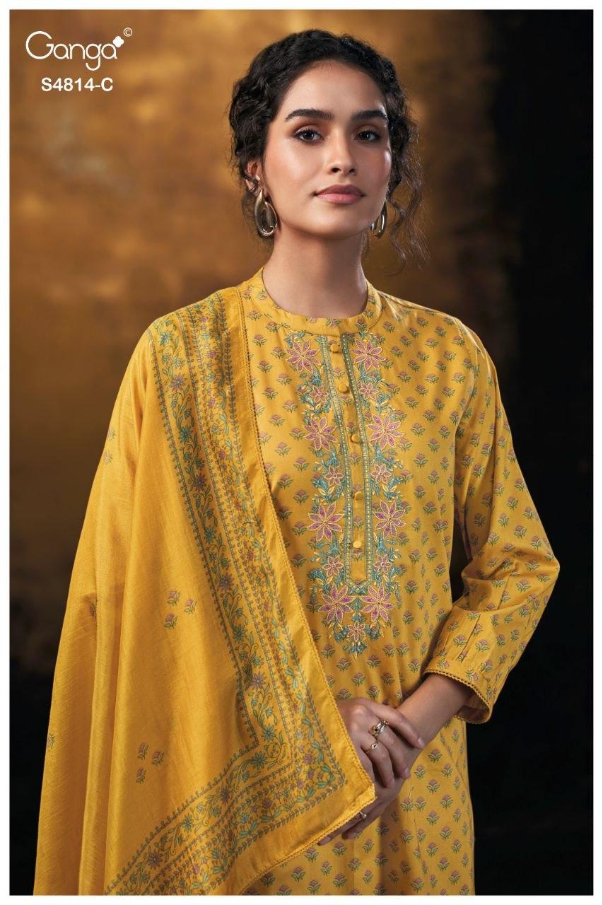 Sravanthi S4814 Ganga Cotton Plazzo Style Suits Wholesale