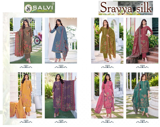 Sravya Silk Salvi Fashion Modal Silk Pant Style Suits Wholesaler