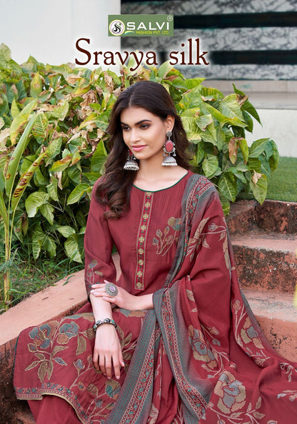 Sravya Silk Salvi Fashion Modal Silk Pant Style Suits Wholesaler
