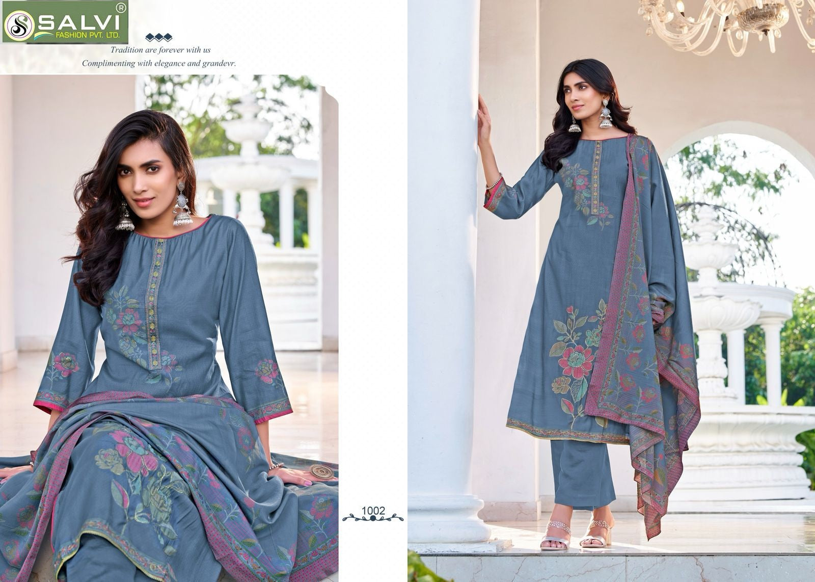 Sravya Silk Salvi Fashion Modal Silk Pant Style Suits Wholesaler