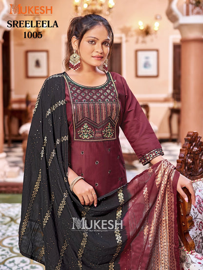 Sreeleela Mukesh Banwery Gadwal Silk Readymade Sharara Suits Exporter India