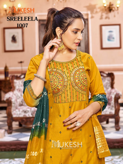 Sreeleela Mukesh Banwery Gadwal Silk Readymade Sharara Suits Exporter India