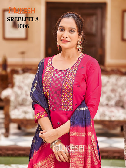 Sreeleela Mukesh Banwery Gadwal Silk Readymade Sharara Suits Exporter India