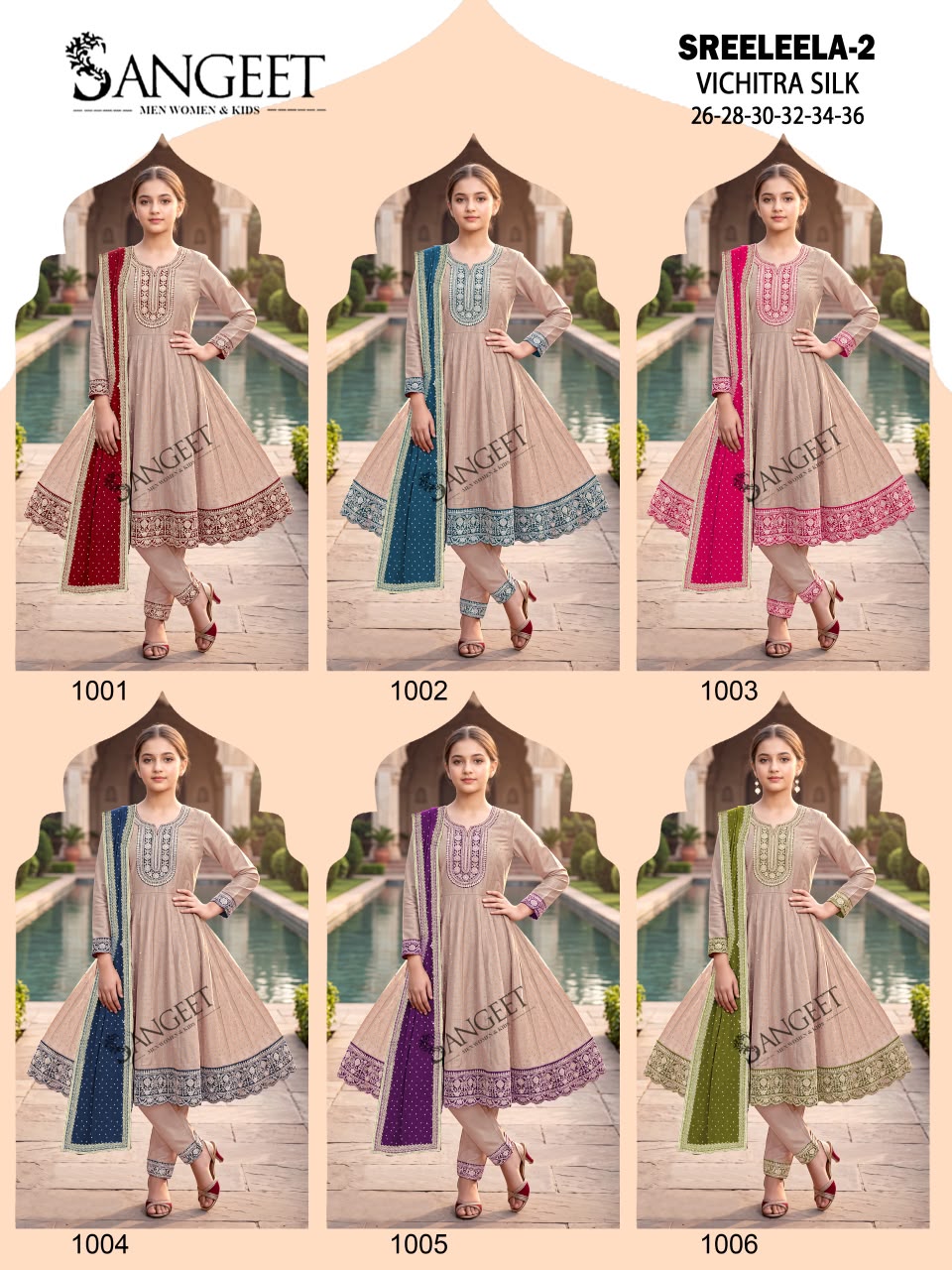 Sreeleela 2 Sangeet Vichitra Girls Readymade Anarkali Suits Supplier Gujarat
