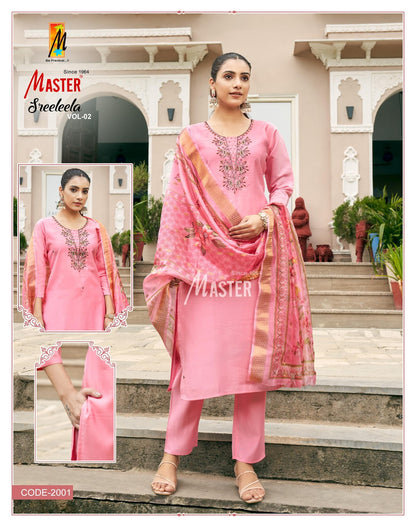 Sreeleela Vol 2 Master Roman Silk Readymade Pant Style Suits Manufacturer Ahmedabad