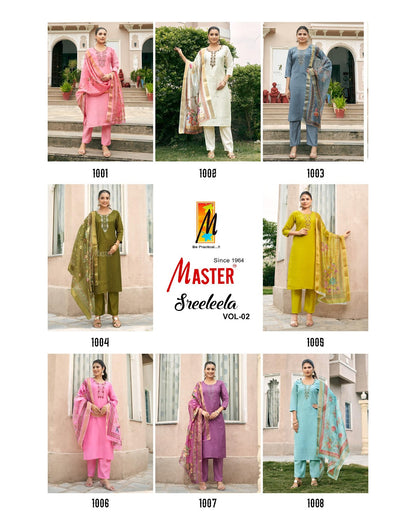 Sreeleela Vol 2 Master Roman Silk Readymade Pant Style Suits Manufacturer Ahmedabad