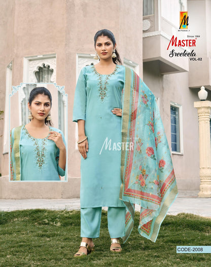 Sreeleela Vol 2 Master Roman Silk Readymade Pant Style Suits Manufacturer Ahmedabad