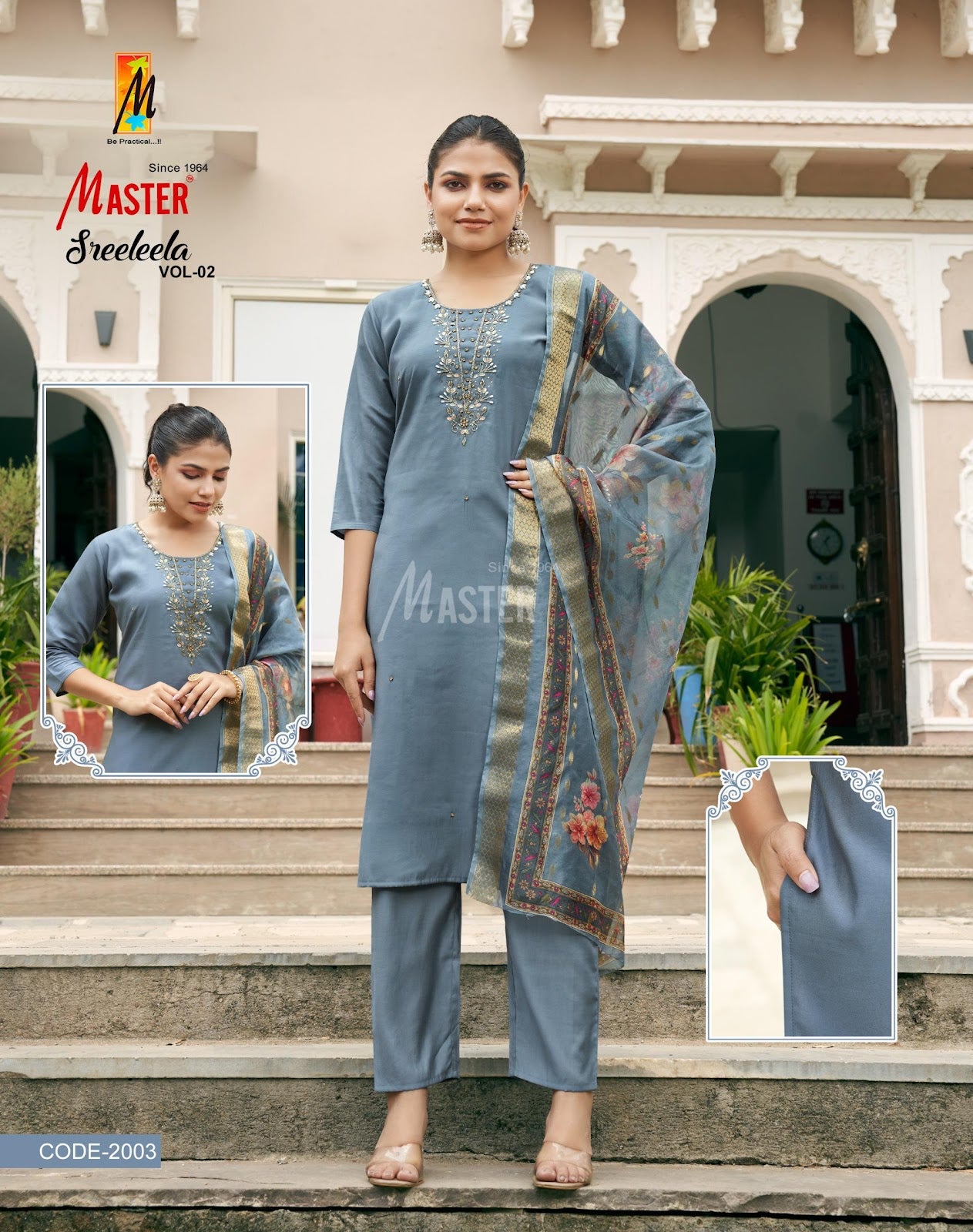Sreeleela Vol 2 Master Roman Silk Readymade Pant Style Suits Manufacturer Ahmedabad