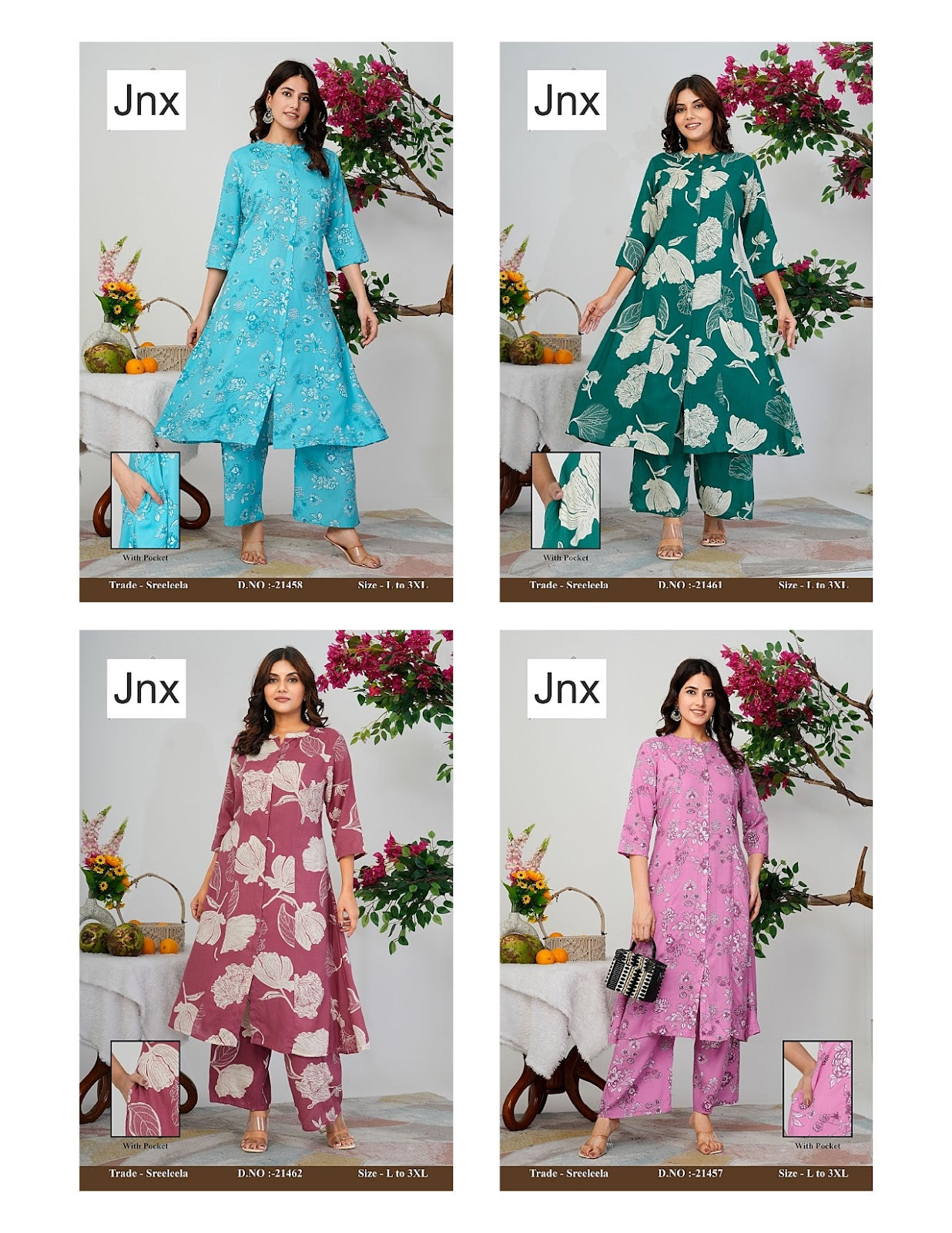 Sreelela 1310 Jnx Rayon Co Ord Set Supplier Gujarat