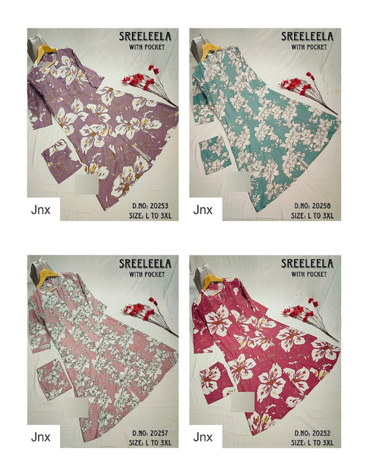 Sreelela Jnx Rayon Co Ord Set Supplier Ahmedabad